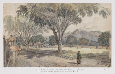 Udsigt over alun-alun af en landsby af Adrianus Johannes Bik