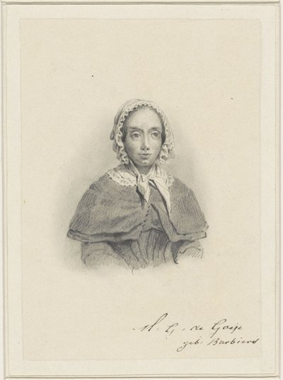 Portræt af Maria Geertruida de Goeje-Barbiers af Adrianus Johannes Ehnle