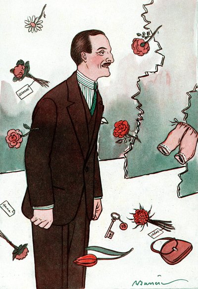 Tegneserie af den franske komiker Victor Boucher (1877-1942) - Tegning af Adrien Barrere (1877-1931) fra Fantasio af Adrien Barrere