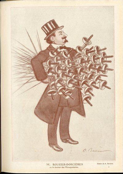 Fantasio, ca. 1912_4_1 - Illustration af A Barrere (1874-1931): Fægtning - Rouzier Dorcieres af Adrien Barrere