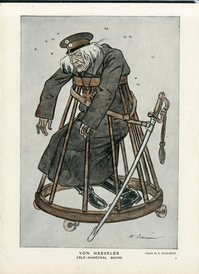 Fantasio, ca. 1916_6_1 - Illustration af A Barrere (1874-1931): War of 14 -18, Tyskland Preussen, Verifikatordatoer - Von Haesler - Senilisering af Adrien Barrere