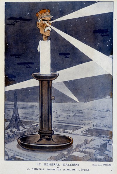 General Gallieni eller det nye lys (fra stævnen af) stjernen. I Fantasio 01/12/1915. Tegning af A. Barrère. af Adrien Barrere