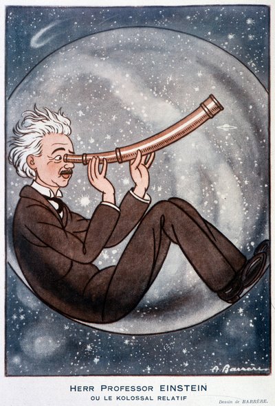 Herr professor Einstein eller den slægtning Kolossal - Illustration af Adrien Barrere (1877-1931) i "" Fantasio""" af 01/03/1931 af Adrien Barrere