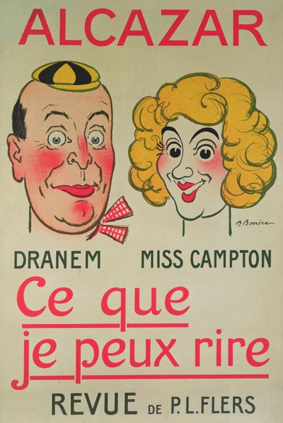 Jeg kan grine, Alcazar-plakat (farvelitografi) af Adrien Barrere