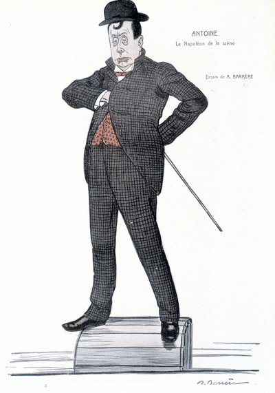 Portræt af Andre Antoine (1858-1943), fransk instruktør, skuespiller, teoretiker og teaterinstruktør - Tegning af A. Barrere - i "" Fantasio""", 01/06/1907. af Adrien Barrere