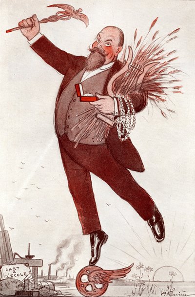 Portræt af digteren og politikeren Maurice Couyba (1866-1931) (Maurice Boukay) - Tegning af Adrien Barrere (1874-1931) henter fra "" FANTASIO""" 1911 af Adrien Barrere