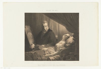 Tintoretto ved sin datters dødsleje Le Tintoret et sa fille (titel på objekt) Salon de 1851 (serietitel på objekt) af Adrien Canelle