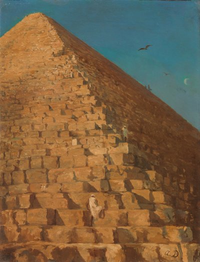 Den store pyramide, Giza, 1830 eller senere. af Adrien Dauzats