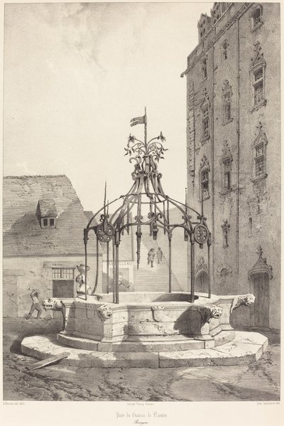 Brønd af Chateau de Nantes, Bretagne af Adrien Dauzats after Léon Gaucherel