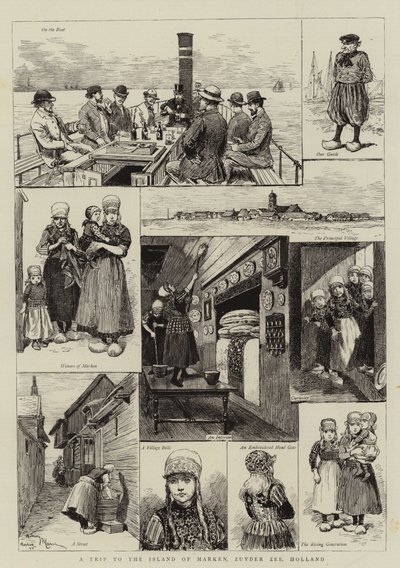 En tur til øen Marken, Zuyder Zee, Holland af Adrien Emmanuel Marie