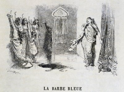 Beard Bleue - i "Les Tales de Fées"" af Charles Perrault, illustrationer af Adrien Marie af Adrien Emmanuel Marie