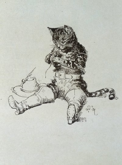 Puss in Boots - i "Les Contes de Fées"" af Charles Perrault, illustrationer af Adrien Marie af Adrien Emmanuel Marie