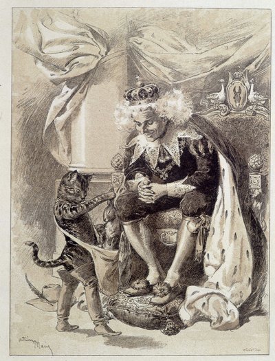 Puss in Boots - i "Les Contes de Fées"" af Charles Perrault, illustrationer af Adrien Marie af Adrien Emmanuel Marie