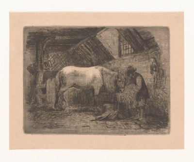Hest i stald af Adrien Joseph Verhoeven Ball