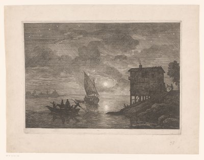 Færge om natten le baco af Adrien Manglard (attributed to)