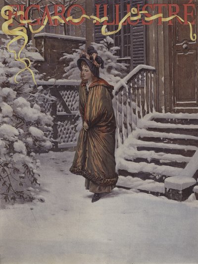 Premiere Neige (Første sne). Forside af Le Figaro Illustre, januar 1894 af Adrien Moreau
