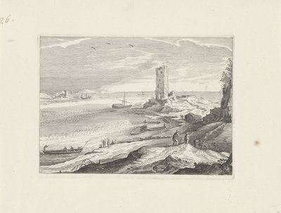 Havlandskab med ruinen af ​​et tårn af Aegidius Sadeler (II) (attributed to)