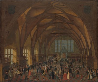 Det indre af Vladislav Hall, Prag af Aegidius Sadeler (II) (copy after)