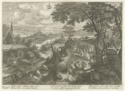 august Avgvstvs (titel på objekt) De tolv måneder (serietitel) af Egidius  Sadeler (II)