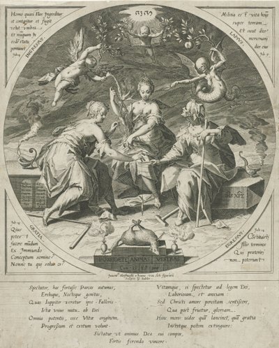 De tørre schikgodinnen Possess Your Souls (titel på objekt) af Egidius  Sadeler (II)