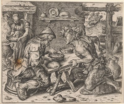 Fabel om bonden og satyren af Egidius  Sadeler (II)