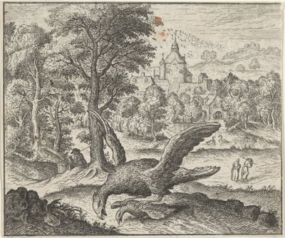 Fabel om gribben og nattergalen af Egidius  Sadeler (II)