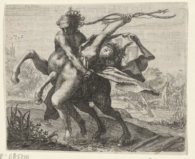 Fabel om kidnapningen af ​​en kvinde af en kentaur af Egidius  Sadeler (II)