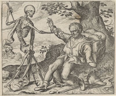 Fabel om den gamle mand og døden af Egidius  Sadeler (II)