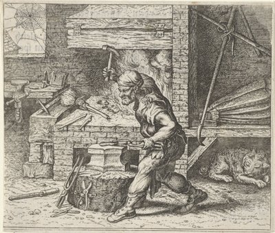 Fabel om smeden og hunden af Egidius  Sadeler (II)