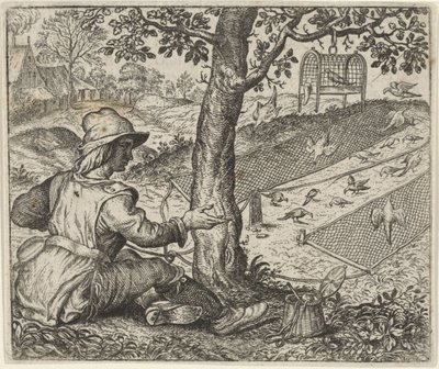 Fuglekiggerens fabel af Egidius  Sadeler (II)