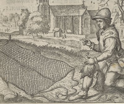 Fabel om Fuglefangeren og Agerhønen af Egidius  Sadeler (II)