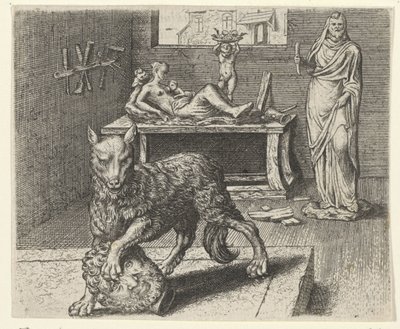 Fabel om ulven og statuen af Egidius  Sadeler (II)