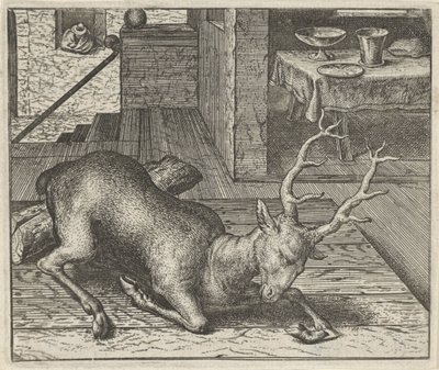 Fabel om den berusede hjort af Egidius  Sadeler (II)