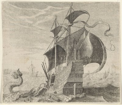 Fabel om skibet og hvalen af Egidius  Sadeler (II)