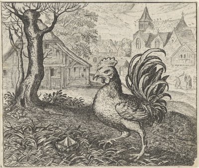 Fabel om hanen og diamanten af Egidius  Sadeler (II)