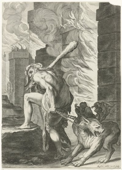 Hercules og Cerberus af Egidius  Sadeler (II)