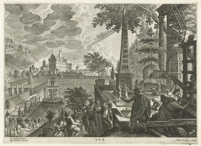 Forår Ver (titel på objekt) De fire årstider (serietitel) af Egidius  Sadeler (II)