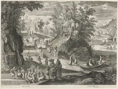 maj og juni De tolv måneder i seks italienske landskaber (serietitel) af Egidius  Sadeler (II)