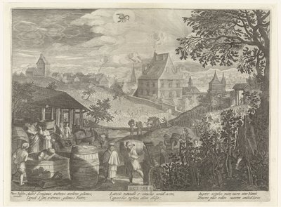 oktober (titel på objekt) De tolv måneder (serietitel) af Egidius  Sadeler (II)