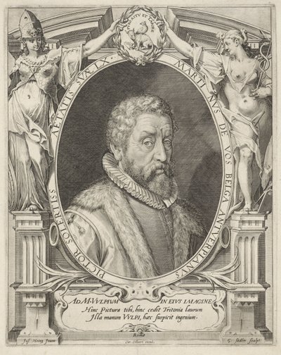 Portræt af Maerten de Vos i en alder af 60 af Egidius  Sadeler (II)