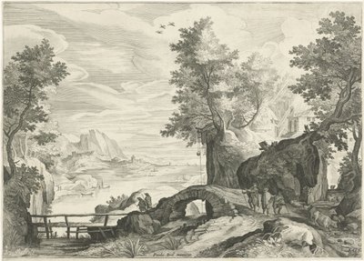 Flodlandskab af Egidius  Sadeler (II)