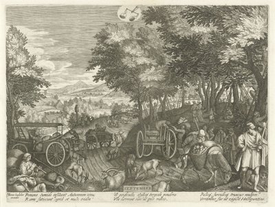 september (titel på objekt) De tolv måneder (serietitel) af Egidius  Sadeler (II)