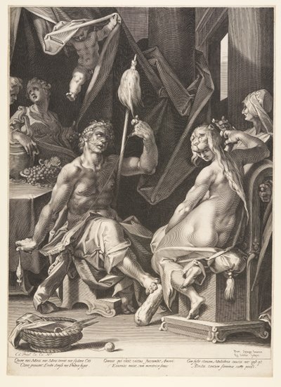 Herkules og Omphale af Aegidius Sadeler II