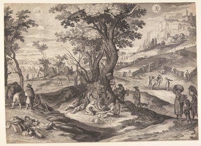 Juli/August, fra De Tolv Måneder af Aegidius Sadeler II