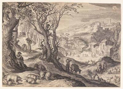 November/december, fra De tolv måneder af Aegidius Sadeler II