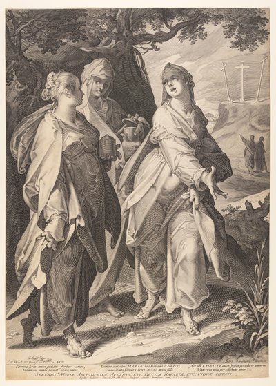 De tre kvinder vender tilbage fra graven af Aegidius Sadeler II