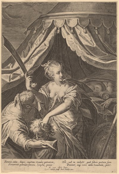Judith med hovedet af Holofernes af Aegidius Sadeler II, after Hans von Aachen