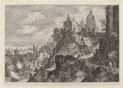 Klippelandskab i Bøhmen af Aegidius Sadeler II after Pieter Stevens