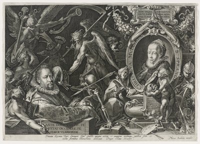 Bartholomaeus Spranger og hans kone, Christina Muller, 1600 (gravering på lagt papir) af Aegidius Sadeler or Saedeler