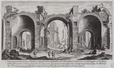 Caracalla-badene, Rom (gravering) af Aegidius Sadeler or Saedeler